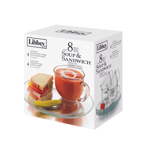 Libbey Glass Serving Set of 8 Pieces  - Transparent