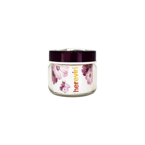 Glass Storage Jar with Purple Lid