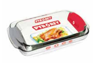Pyrorey Rectangular Oven Trays 3L- Transparent