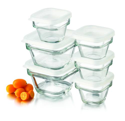 Libbey Glass Food Container Set 12 Pieces - Transparent