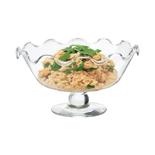 Elegant Glass Serving Bowl with Pedestal