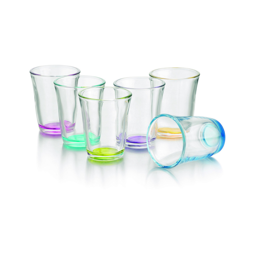 Colorful juice glasses set - 6 pcs