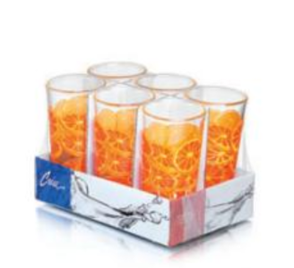 Libbey Glass Cup Set 6 Pieces - Transparent