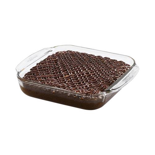 صينية فرن زجاجية مربعة