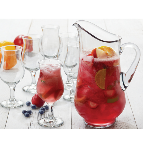 Libbey Glass Pitcher with 6 Cups  - Transparent