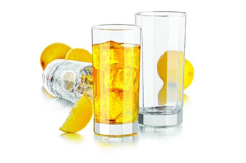 Ribbed glass set - 12 pieces