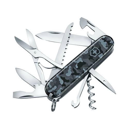 Camouflage Blue Huntsman Victorinox Swiss Pocket Knife - 15 Functions