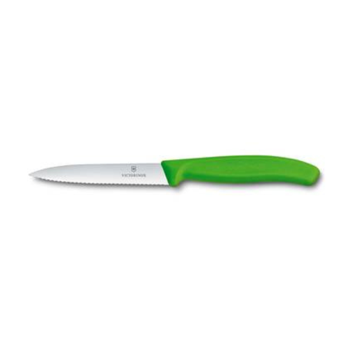 سكين التقشير 10 سم Victorinox - مقبض أخضر - حد مموج