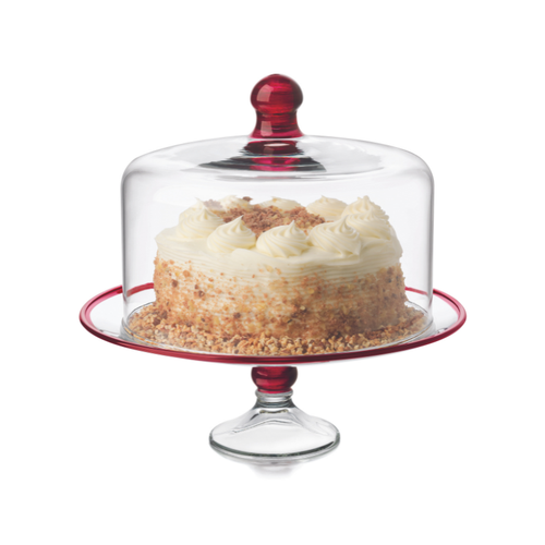 Libbey Glass Cake Plate with Lid 