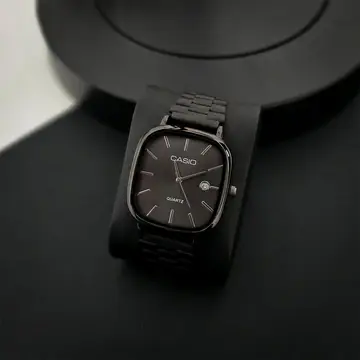 ساعه كاسيو سوار اسود و لون الميناء اسود