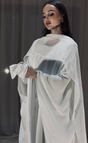 عبايه اكمام قطن ناعم +finger less+ scarf