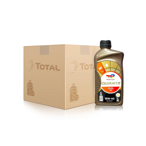 كرتون زيت محرك توتال كوارتز  5000 15w40 علبه 12