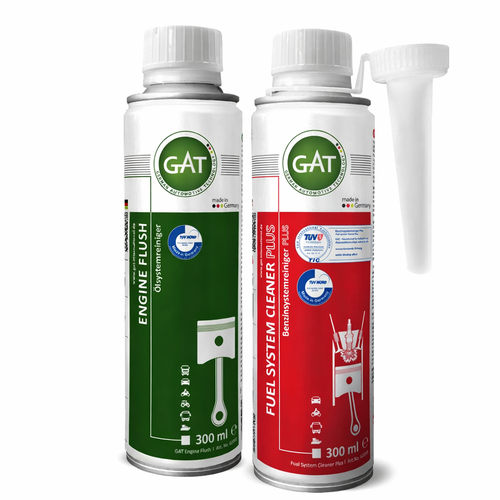 باكج تنظيف المحرك الكامل GAT – Engine Flush + Fuel System Cleaner 300ml ألماني