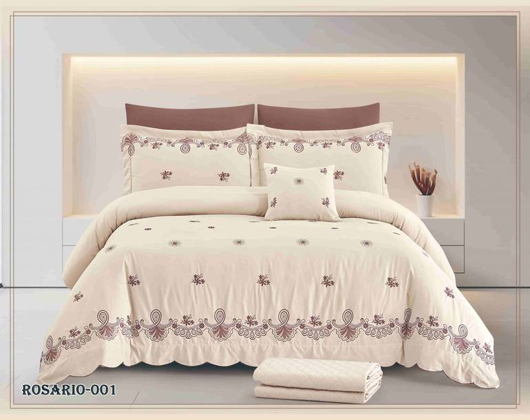 روزاريو | غطاء السرير (بيج فاتح) - 7 قطع