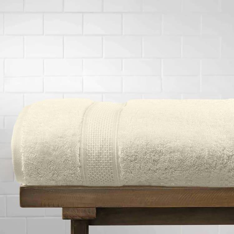 بيرويا | منشفة استحمام  كبيرة قطن 100% لون ابيض