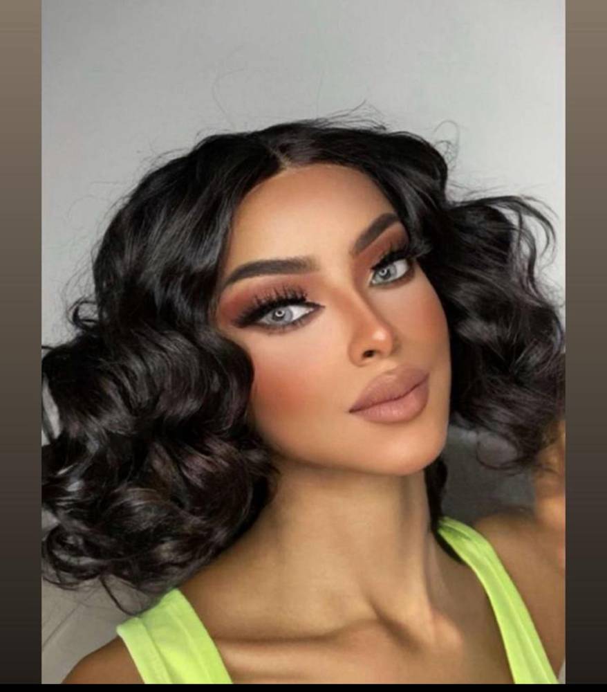 10 انش ويفي بفرقه ثابته دانتيل من الاذن للاذن كثافه 180
