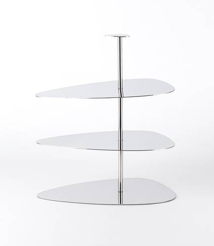 Three-tier stainless steel serving holder