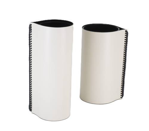 White Leather Flower Vase (Two Sizes)