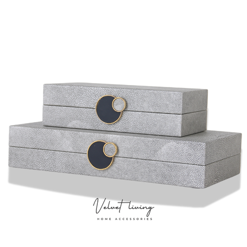 Two Leather Accessory Boxes