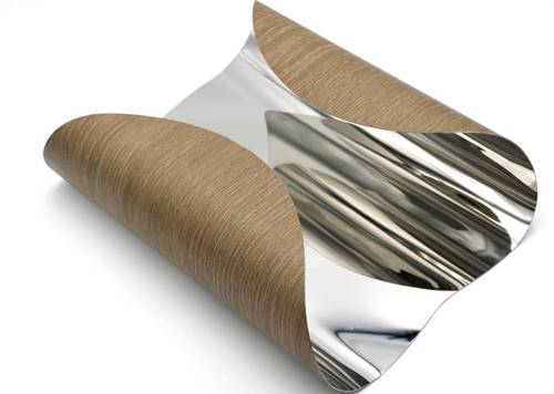 Stainless steel serving tray with wood