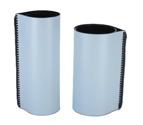 Sky Blue Leather Flower Vase (Two Sizes)