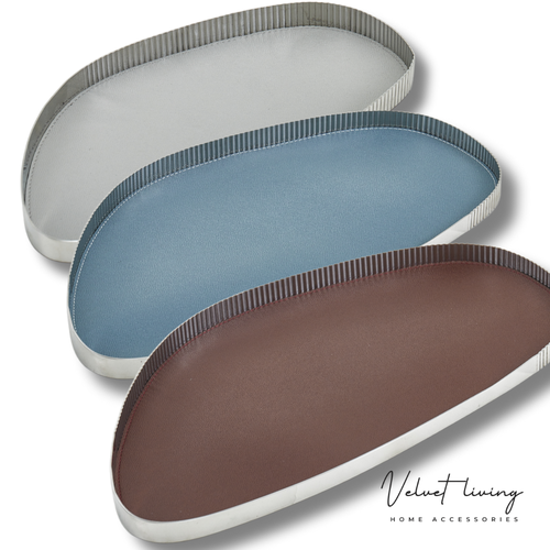 Modern Metallic Edge Leather Tray