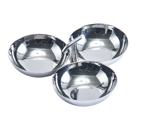 Metal Serving Dish with Three Compartments