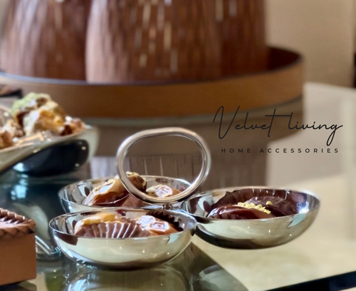 Stainless Steel Serving Bowl with 3 Compartments – Modern Decor