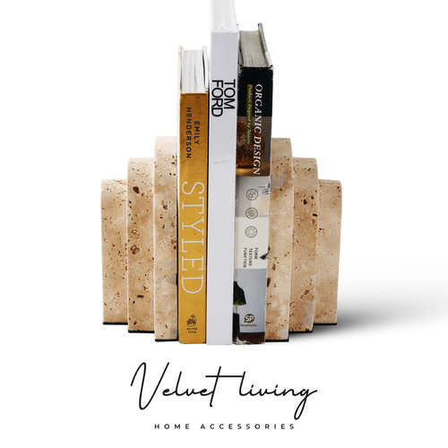 Luxury Travertine Stone Bookends
