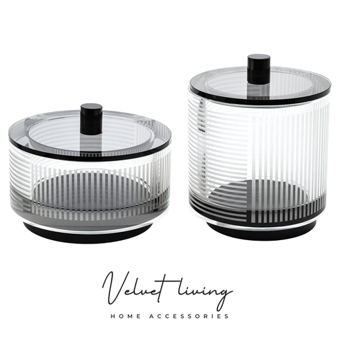 Two Crystal Glass Jars