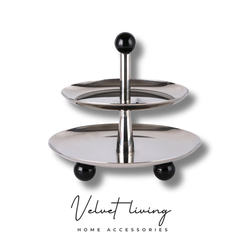 Two-tier stainless steel stand