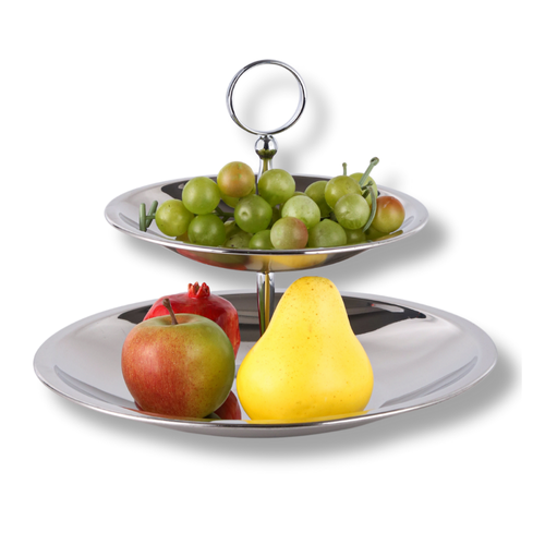 Two-Tier Stainless Steel Serving Holder