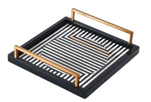 Black And White Square Tray 