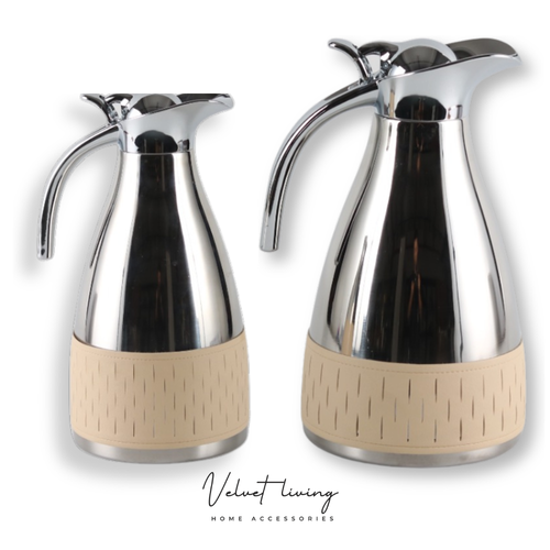 Stainless Steel Thermos with Leather