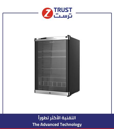 ثلاجة ز.ترست 4.59 قدم3، 130لتر، 60/50 هرتز، باب زجاج - أسود