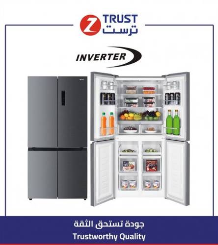 ثلاجة زترست 4 أبواب، 21.3قدم3، 600 لتر، رمادى
