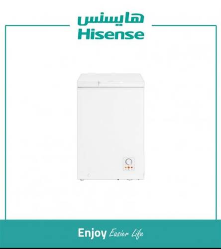فريزر هايسنس مسطح 3.40 قدم3، 95لتر، 60هرتز - أبيض