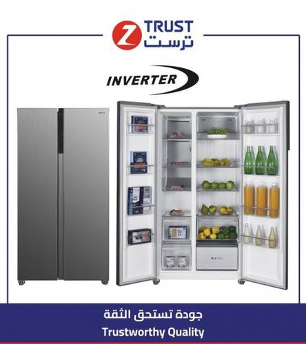 ثلاجة ز.ترست بابين، 21 قدم3، 595 لتر، انفرتر - أستيل