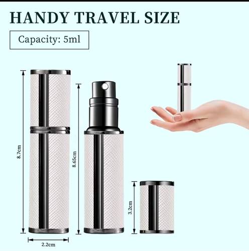 عطر أنيقة إعادة تعبته لون أبيض ( اطار أسود ( 5 مل