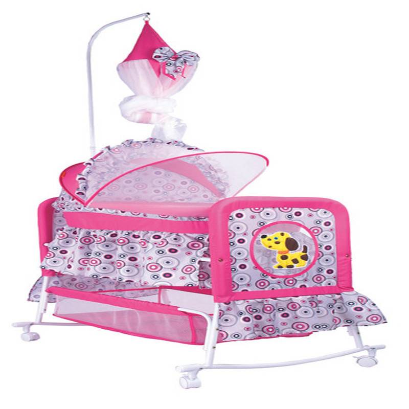 سرير هزاز مع ناموسية FJY-708G زهري