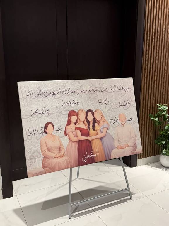 لوحة أسماء وصور عائلية