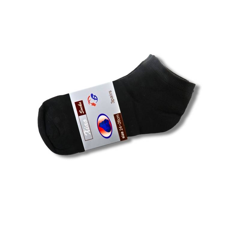 شربات قصيرة اسود– طقم 3 أزواج