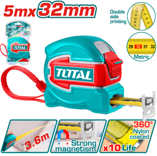 متر ربر وجهين 5mx32mm توتال 