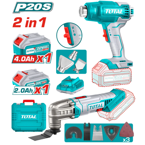 طقم صاروخ ديكور متعدد الاستخدامات مع سيشوار 20V 2-IN-1 توتال