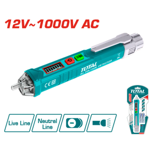 فاحص جهد الكهرباء 12V~1000AC شاشة ديجيتال توتال 