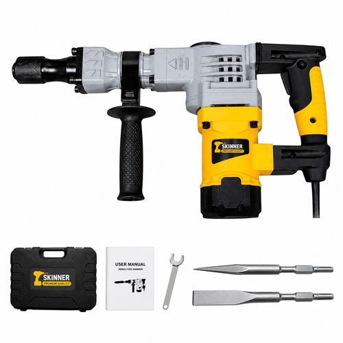 كسارة هدم وتكسير سكينر 1500 واط SDS-Max مع مقبض جانبي - SKINNER Demolition Hammer 1500W