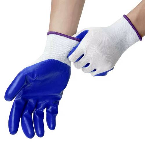 Blue and white glove