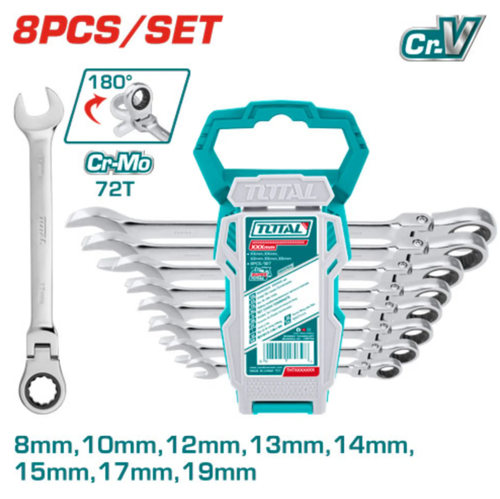 طقم مفتتاح مشترك اتوماتيك راس متحرك 8PCS/SET توتال 