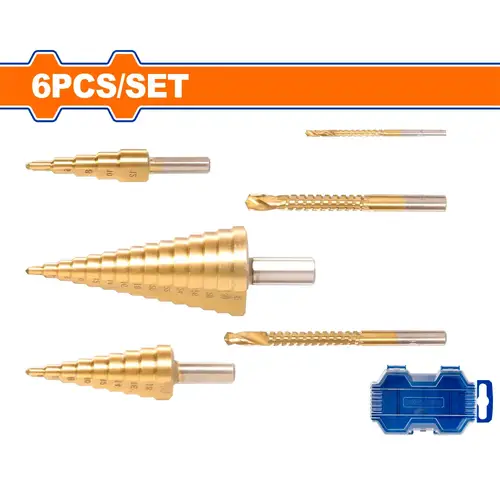 Step drill bit set