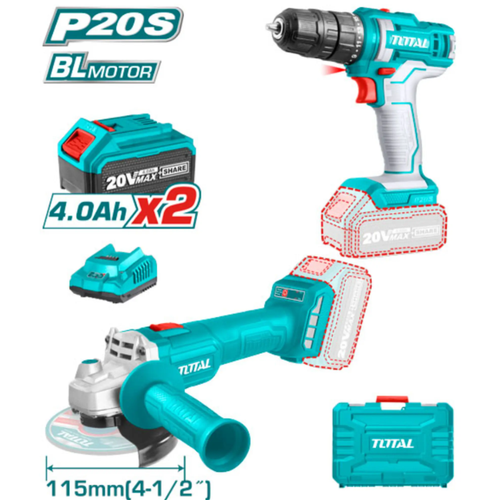 طقم دريل وصاروخ بطارية 20V 2-IN-1 توتال